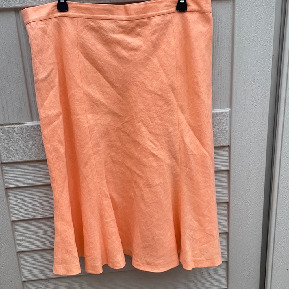 CHAPS Women’s Soft Orange Linen Skirt 14 - Picture 12 of 16